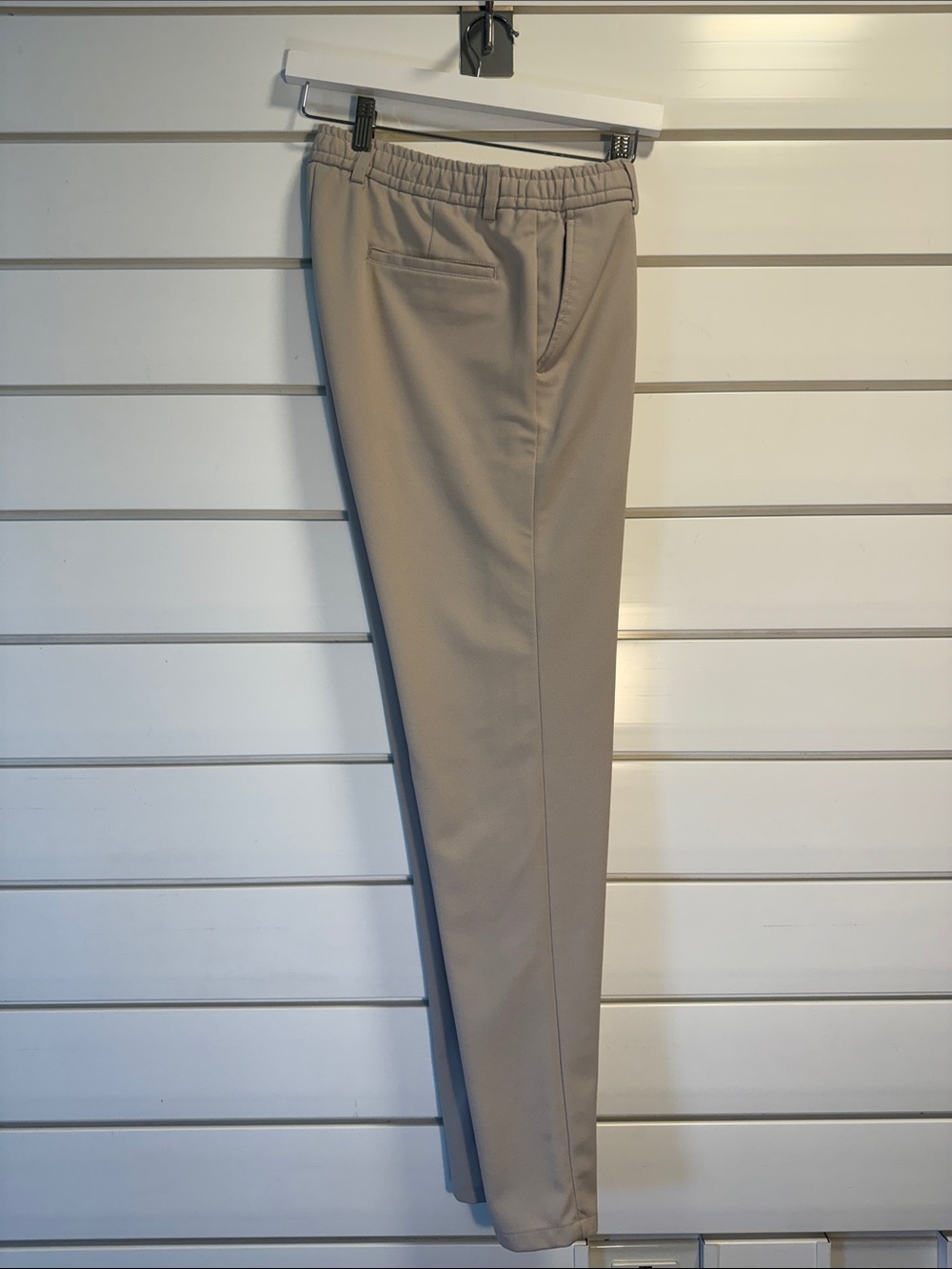 Men's Elastic-Waist Slim Joggers in Light Tan